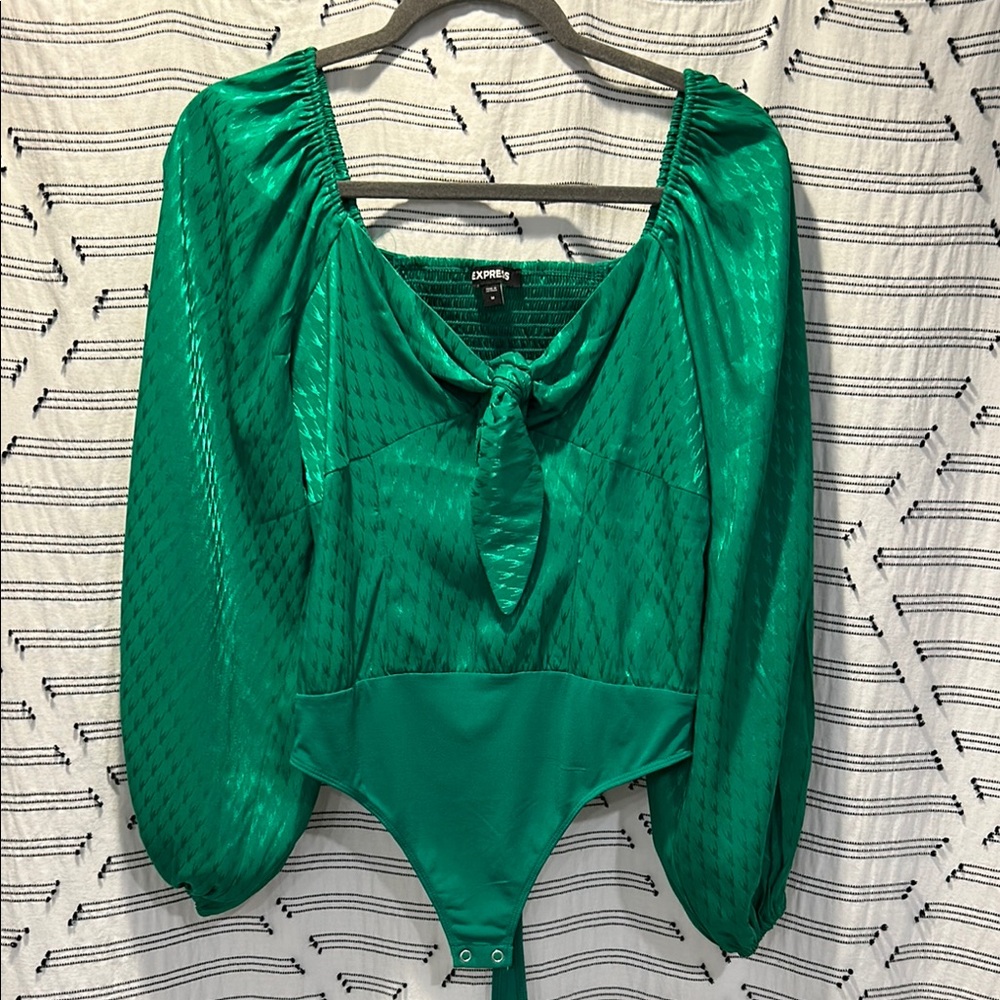 Express Emerald Green Bodysuit Top